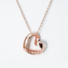 Picture of  925 Sterling Silver Infinity Love Open Heart with Crystal CZ on SidePendant Necklace