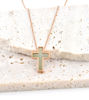 图片 2合1 寶貴玉石十字架頸鏈