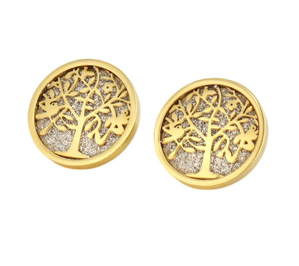 Picture of Silver Tone Anti-fatigue Health Magnetic Tree of Life Surgical Steel Earring