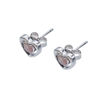 Picture of 925 Sterling Silver Rose Quartz Heart to Heart Stud Earrings