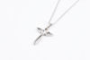 Picture of JM Angel Wings Cross with CZ Necklace